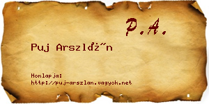 Puj Arszlán névjegykártya